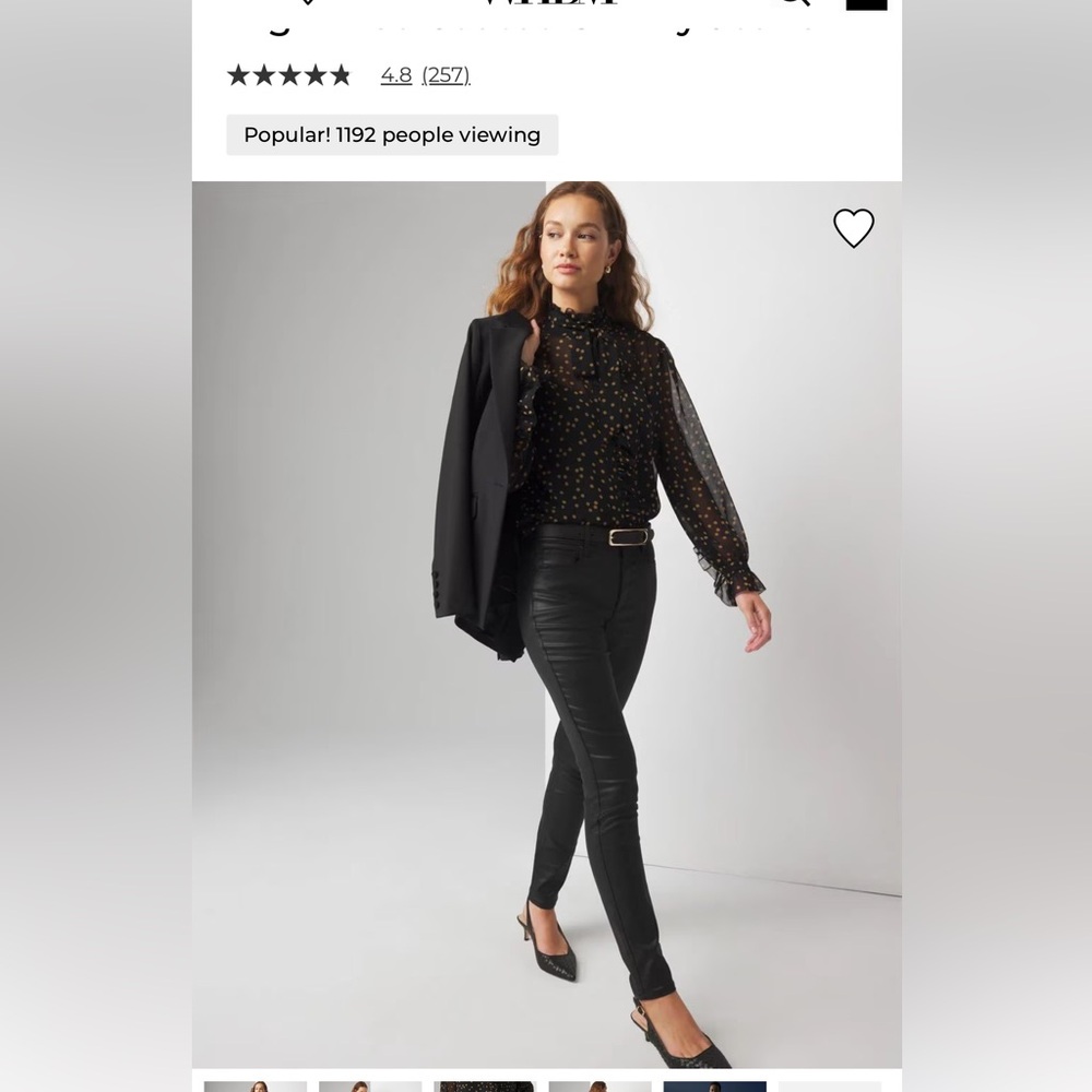 White House Black Market coated skinny jeans